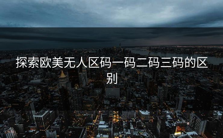 探索欧美无人区码一码二码三码的区别